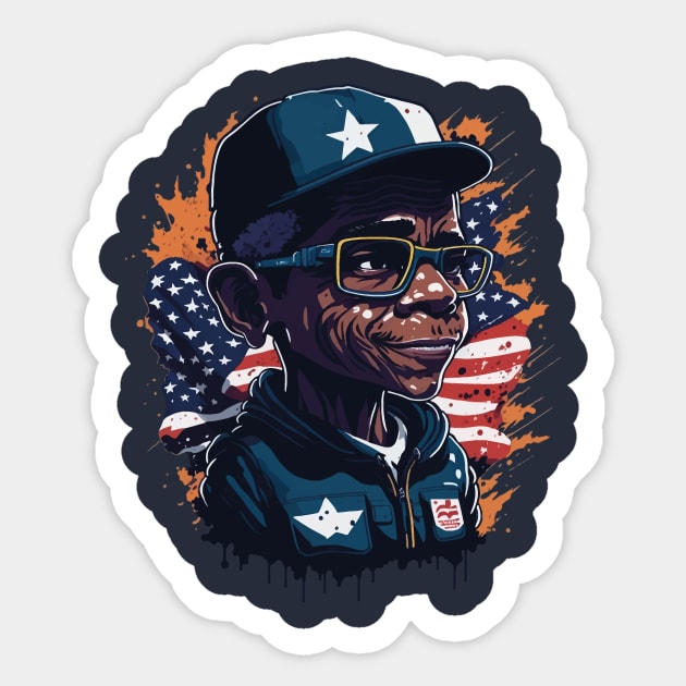 Patriotic President Sticker by By_Russso